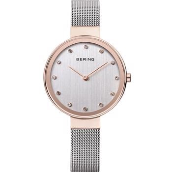 Classic Rosaforgyldt rustfri stål quartz med to visere Dame ur fra Bering, 12034-064
